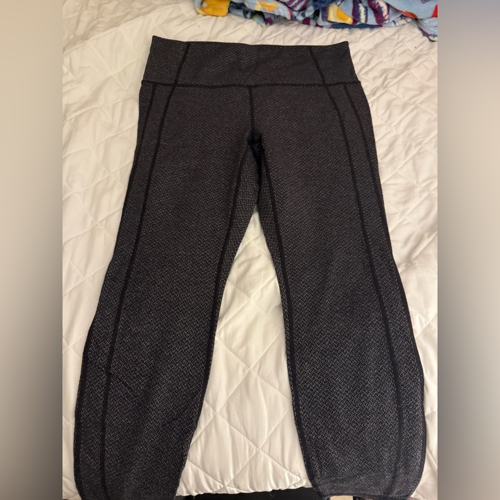 Athleta Charcoal Patterned Leggings